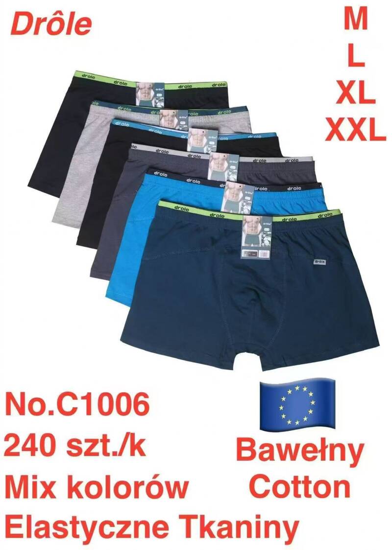 Bokserki męskie Roz M-2XL, Mix kolor Paczka 24 szt